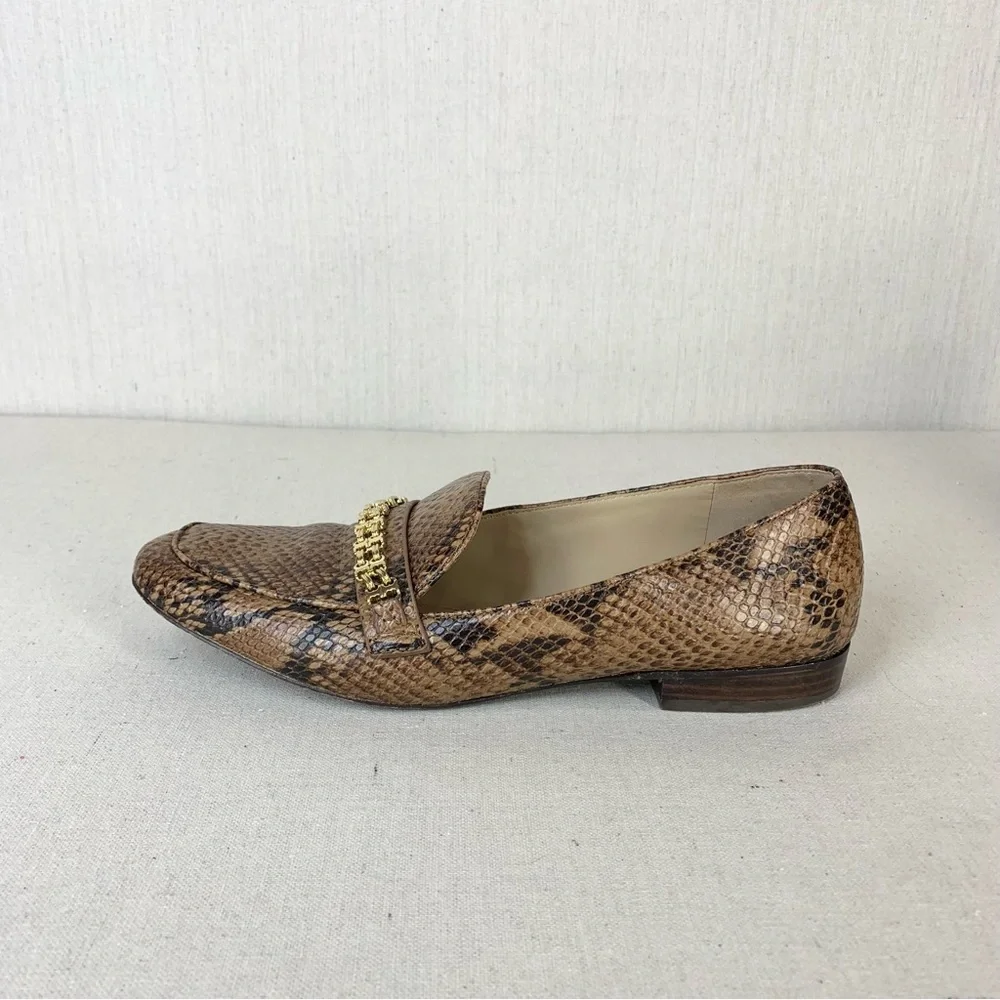 Tory Burch~Women’s “Roccia” Python Gemini‎ Link Leather Loafers/Flats~Sz 10.5 - Picture 2 of 13